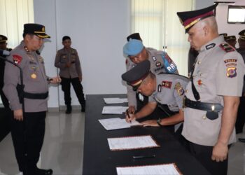 Gelar Upacara Sertijab, Ini Perubahan Struktur di Lingkungan Polres Bolsel