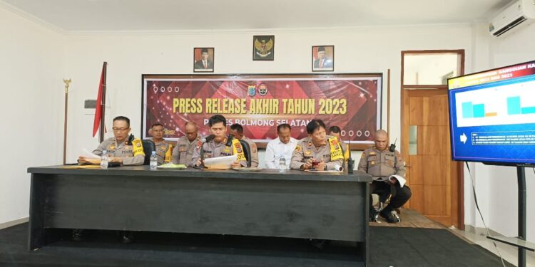 Polres Bolsel Gelar Press Release Akhir Tahun 2023, Berikut Rinciannya