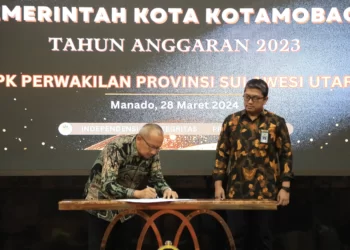 Pj Wali Kota Kotamobagu Serahkan LKPD Tahun Angaran 2023 Ke BPK RI