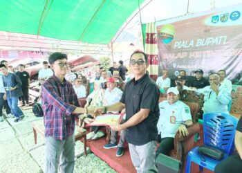 Gebyar Ketupat, PT JRBM & PT BSG Sponsori Lomba Balap Katinting di Bolsel