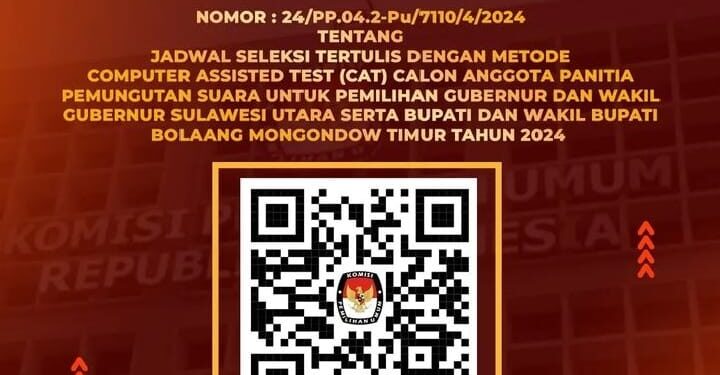 KPU Boltim Umumkan Jadwal Tes CAT Calon Anggota PPS di Pilkada 2024 