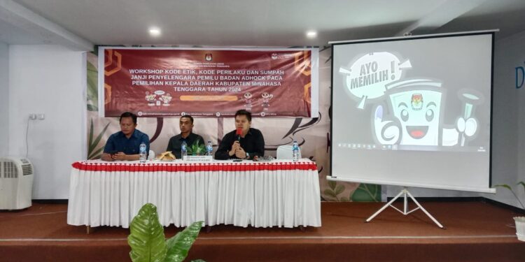 Menjelang Pilkada 2024, KPU Minahasa Tenggara Gelar Workshop Bersama Badan Adhock