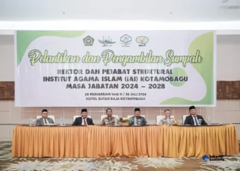 Lantik dan Ambil Sumpah Jabatan Rektor serta Civitas Akademi IAI Kotamobagu, di Hadiri Langsung Pj Bupati Bolmong