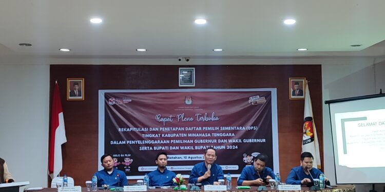 KPU Minahasa Tenggara Gelar Rapat Pleno Terbuka Rekapitulasi DPS