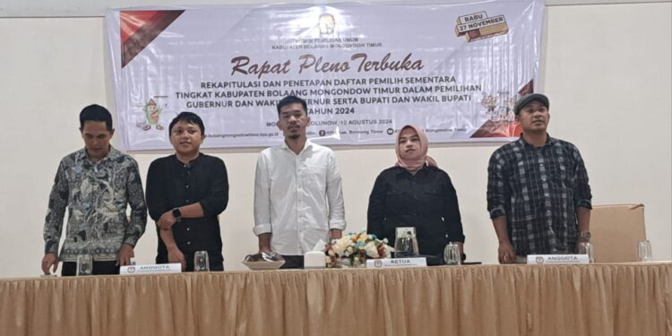 KPU Boltim Gelar Rapat Rakapitulais DPS untuk Pilkada 2024