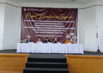 KPU Bolmong Gelar Rapat Koordinasi Terpadu Bersama PPK dan Panwascam