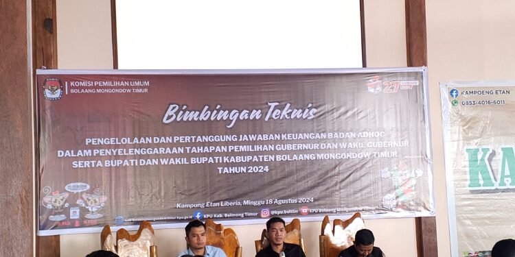 KPU Boltim Gelar Bimtek Pengelolaan dan Pertanggungjawaban Keuangan Badan Adhoc