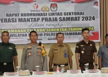 Asisten I Pemkot Kotamobagu Hadiri Rakor Degan Polres Terkait Lintas Sektoral Operasi Mantap Praja Samrat 2024