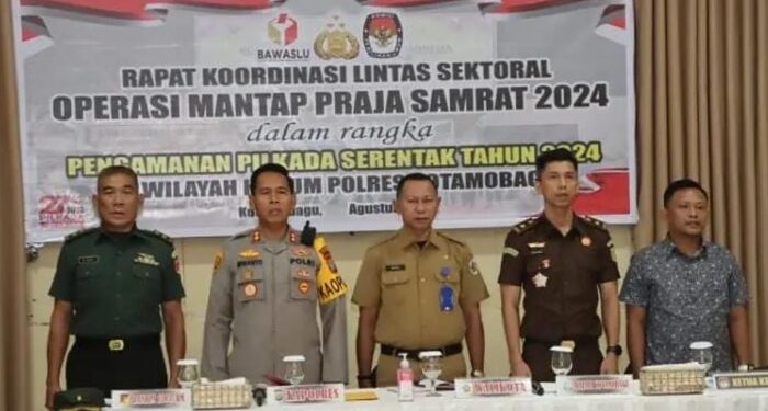Asisten I Pemkot Kotamobagu Hadiri Rakor Degan Polres Terkait Lintas Sektoral Operasi Mantap Praja Samrat 2024