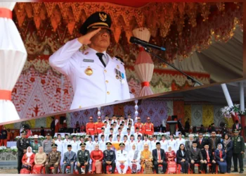 Pj Wali Kota Kotamobagu Abdullah Mokoginta Bertindak Inspektur Upacara di HUT RI ke -79 Tahun