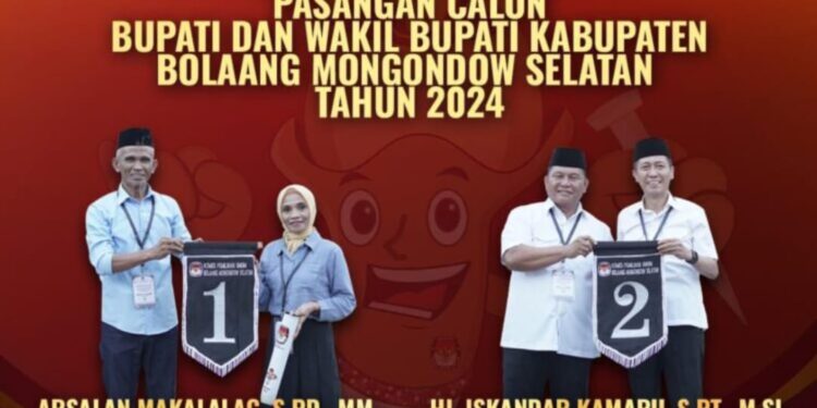 KPU Bolsel Tetapkan Nomor Urut Pasangan Calon Bupati dan Wabup Bolsel