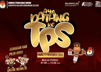 Ingat! Rabu 27 November 2024 Gunakan Hak Pilih, Ketua KPU Bolsel: Ayo ke TPS