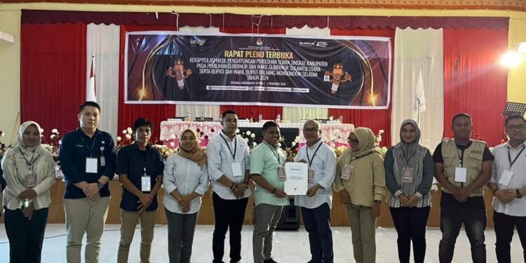 Pleno Tingkat Kabupaten, Bawaslu Bolsel Awasi Rekapitulasi Perhitungan Suara Pilkada 2024