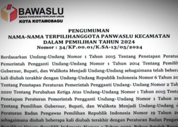 Bawaslu Kotamobagu Tetapkan 12 Panwascam untuk Pilkada 2024
