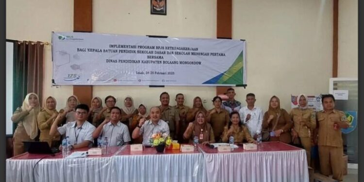 Dinas Pendidikan Bolmong dan BPJS Gelar Implementasi Program BPJS Ketenagakerjaan